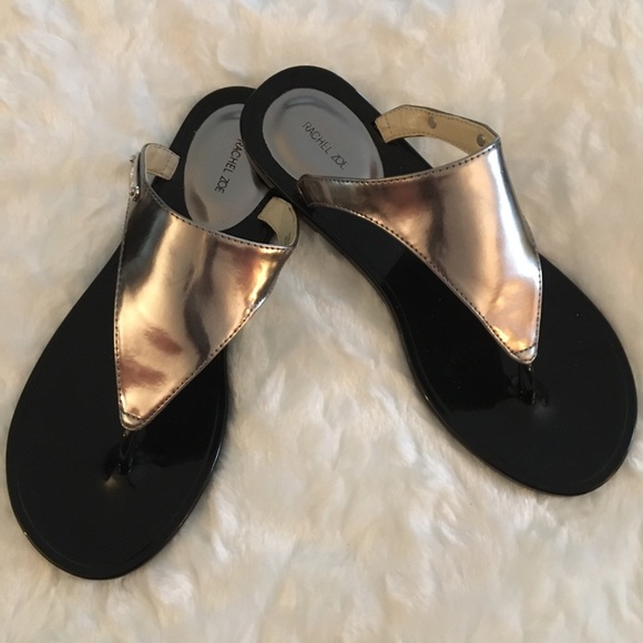 RARE RACHEL ZOE GUNMETAL METALLIC “CAMI” SANDALS - Picture 9 of 10